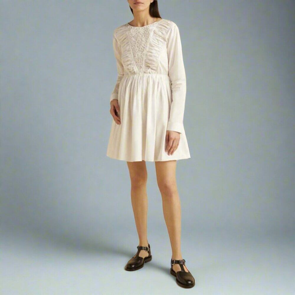 Merlette white Vlinder dress, size S